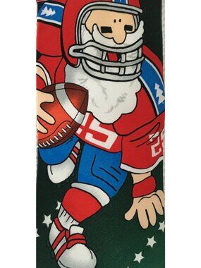Noel Holiday Collection Neck Tie Santa Reindeer Football Theme 3 1/4 in Wide New